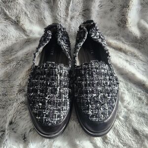 Chic Tweed Slip-On Loafers
